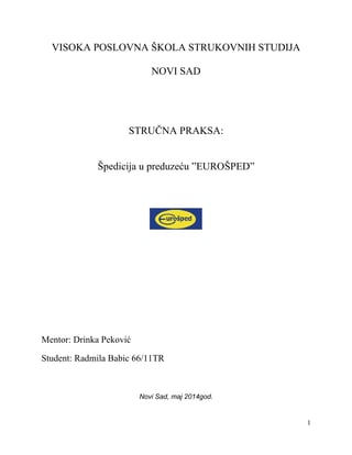Špedicija u preduzeću ”EUROŠPED”