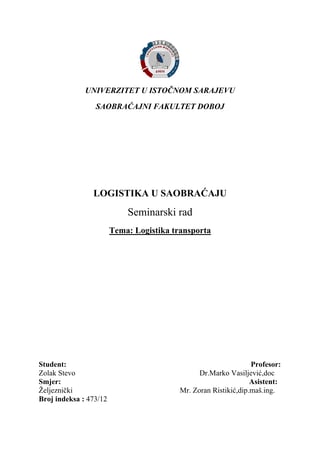 Logistika transporta