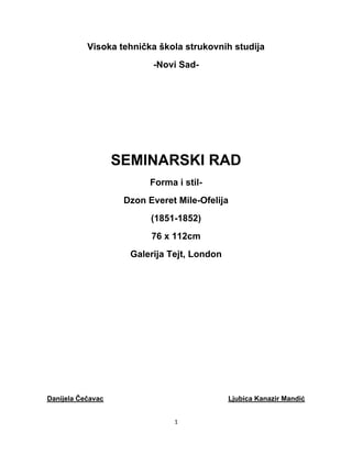 Ofelija – Analiza dela