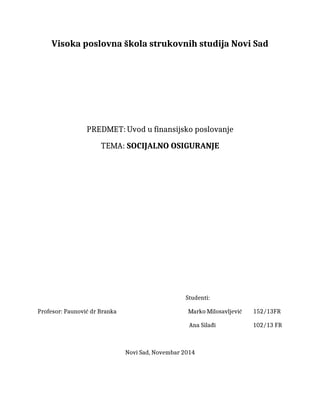 Socijalno osiguranje