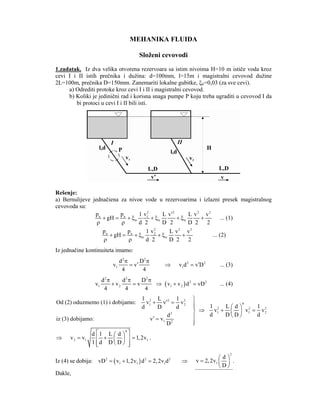Slozeni cevovodi – zadaci