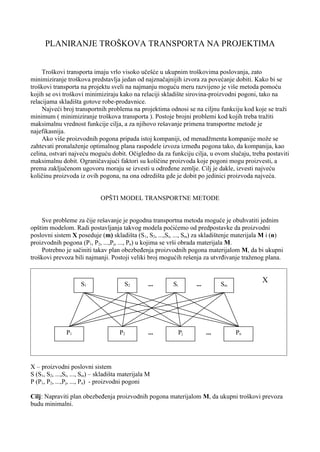 Planiranje troskova transporta na projektima
