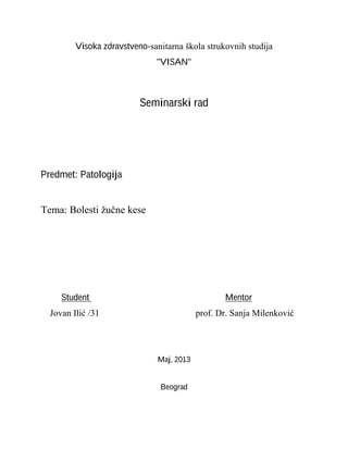 Bolesti žučne kese