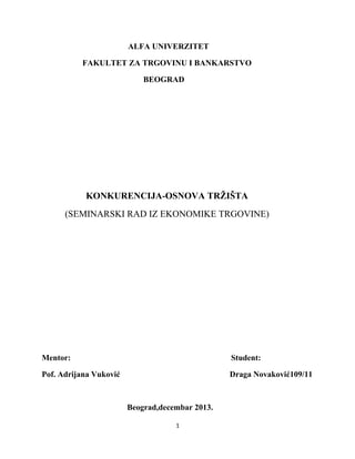 Konkurencija – Osnova trzista