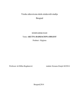 Akutna radijaciona bolest