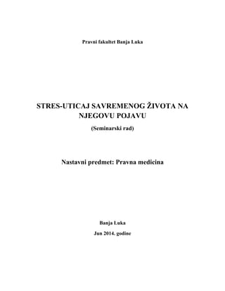 Stres i uticaj savremenog života na njegovu pojavu