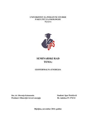 Geotermalna energija