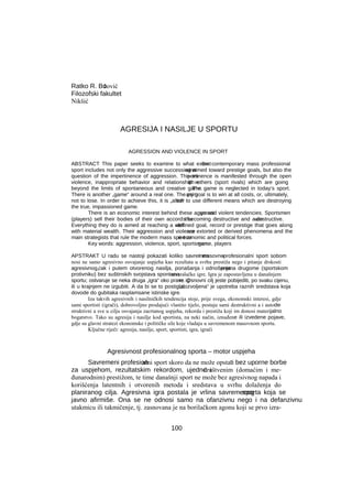 Agresija i nasilje u sportu