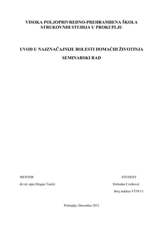 Bolesti domacih zivotinja