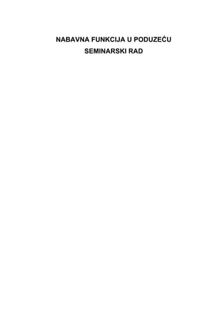 Nabavna funkcija u preduzeću