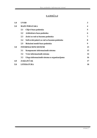 Baze podataka i informacioni sistemi