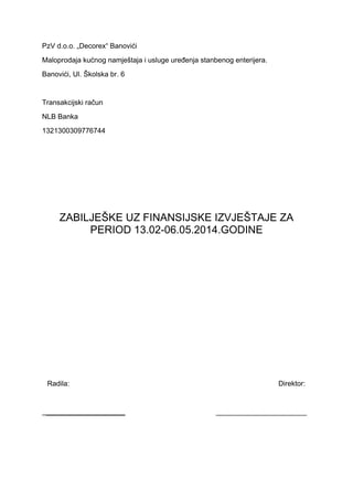 Finansijski izvještaj preduzeća