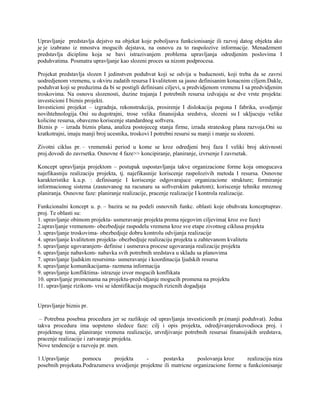 Metode i tehnike projektnog menadzmenta