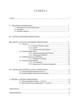 Lekovi u lečenju arterijske hipertenzije