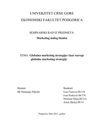 Globalna marketing strategija