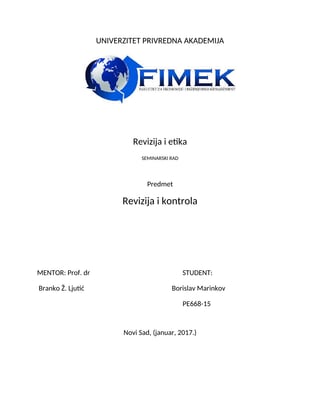 Revizija i etika