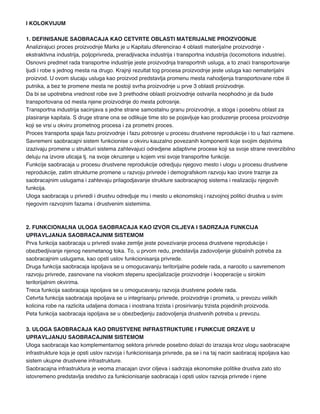 Saobracaj – Kolokvijumi