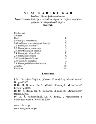 Osnovne funkcije u menadzment procesu i njihov značaj na putu ostvarenja poslovnih ciljeva