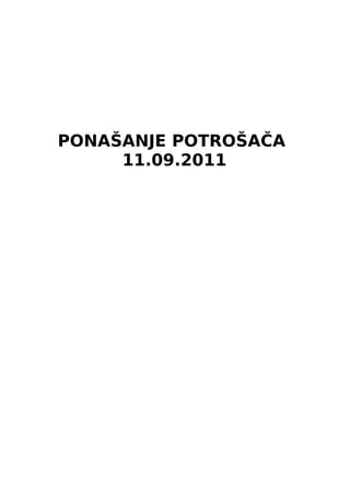 Ponašanje potrošača