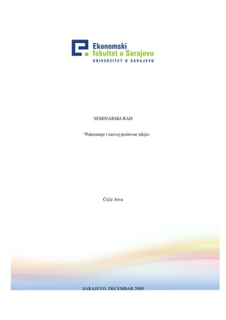 Pokretanje i razvoj poslovne ideje