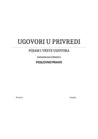 Ugovori u privredi