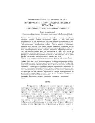 Instrumenti međunarodnog platnog prometa