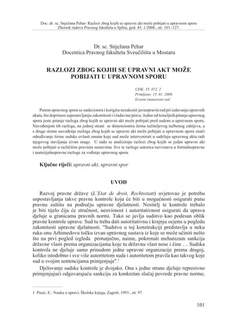 Razlozi zbog kojih se upravni akt moze pobijati u upravnom sporu