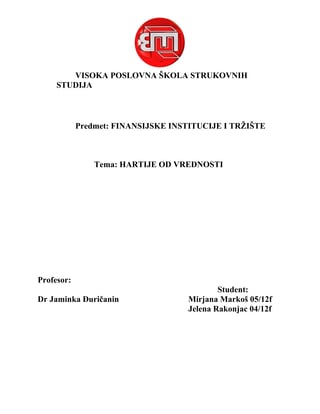 Hartije od vrednosti