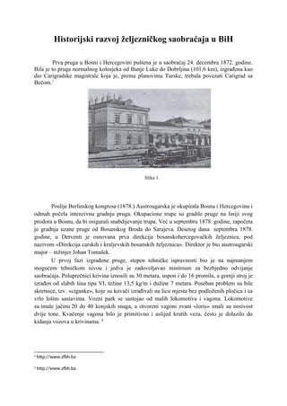 Historijski razvoj željezničkog saobraćaja u BiH