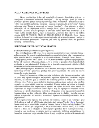 Nastanak i razvoj berzi