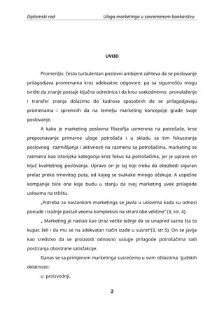 Uloga marketinga u savremenom bankarstvu