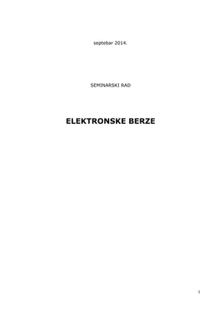 Elektronske berze