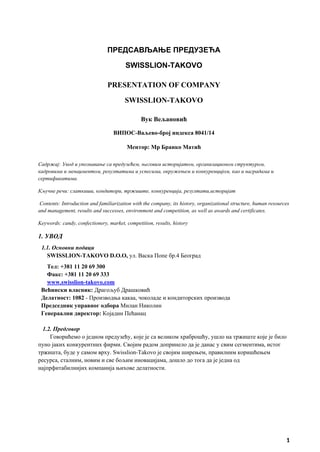 Predstavljanje uspesnog preduzeca