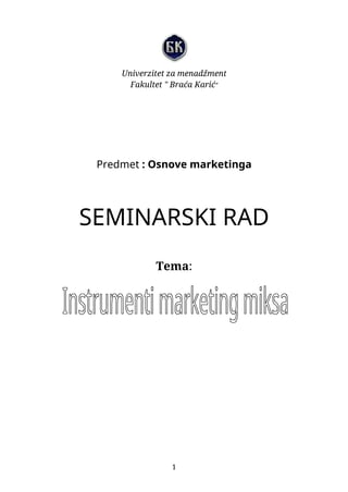 Promocija – instrument marketing miksa