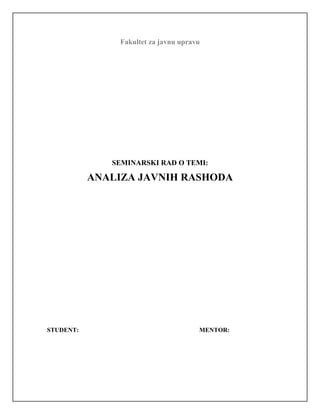 Analiza javnih rashoda