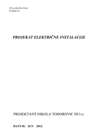 Projekat električne instalacije