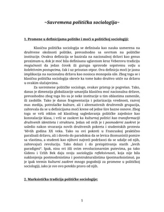 Savremen politička sociologija