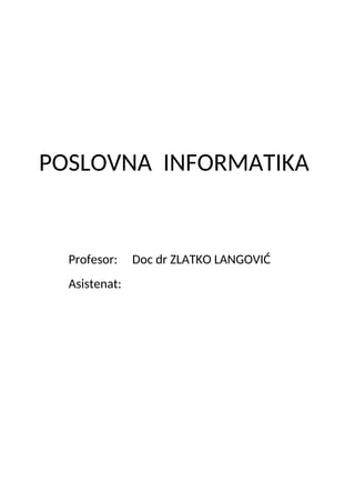 Poslovna informatika