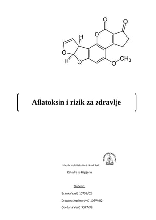 Uticaj aflatoksina na zdravlje ljudi