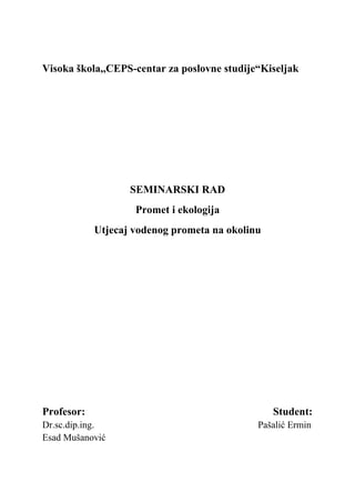 Utjecaj vodenog prometa na okolinu