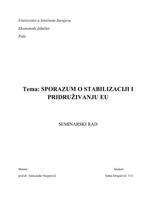 Sporazum o stabilizaciji i pridružicvanju EU