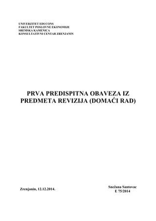 Revizija: prva predispitna obaveza
