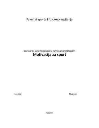 Motivacija za sport