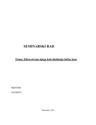 Oboljenja zucne kese