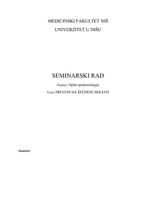 Prevencija secerne bolesti