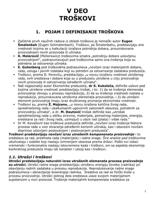 Ekonomika poslovanja preduzeća (troškovi)