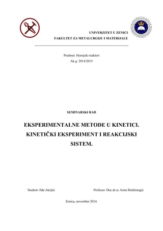 Eksperimentalne metode u kinetici