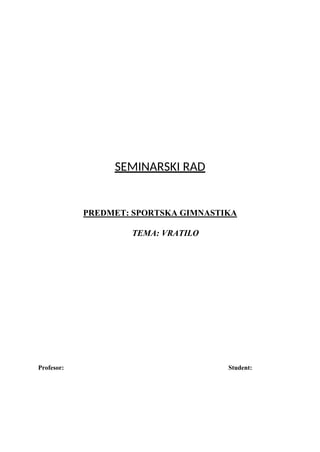 Sportska gimnastika – Vratilo