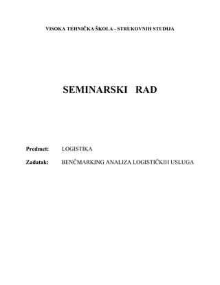 Bencmarking analiza logističkih usluga