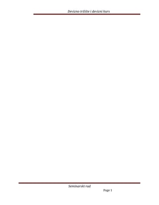 Devizno tržište i devizni kurs